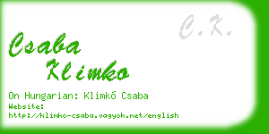 csaba klimko business card